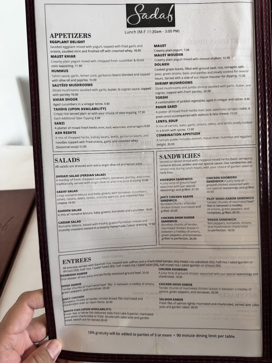 Menu Sadaf Restaurant-8